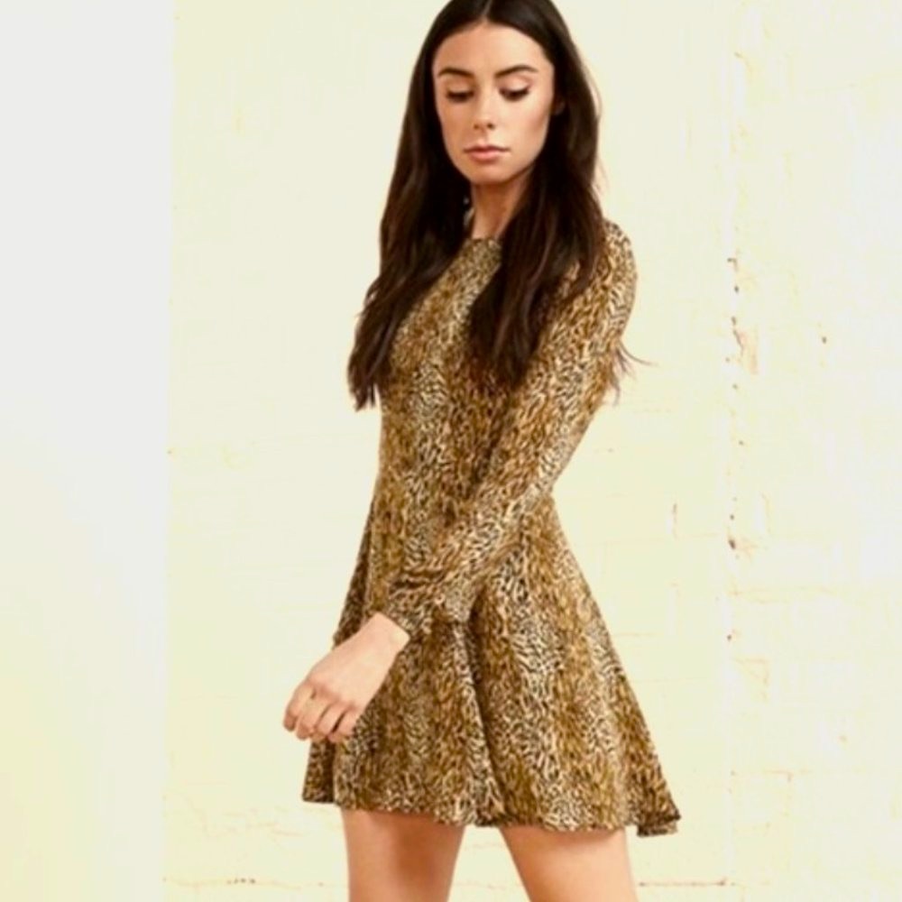 reformation rosaline animal print dress petite